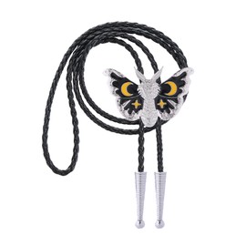 GelConnie Western Bolo Tie for Men Silver Handmade Vintage Bolo Ties Black Moth Butterfly American Bolo Cowboy Necktie Mens Accessories Women