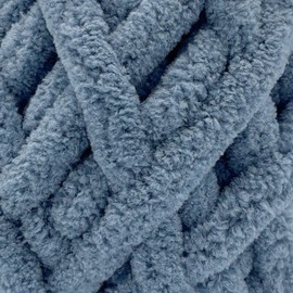 6 Skeins of Sensy Chunky Yarn, Blanket, Chenille, Yarn for Crocheting, 7 oz, 28 Yards, Gauge 7 Jumbo (Denim)