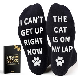 Cat Socks for Men, Cat Gifts for Men - Cool Cat Gifts for Cat Lovers Men - Black Cat Gifts for Dad, Husband, Mom, Grandpa - Cute Cat Stuff, Cat Christmas Stocking Stuffers, Funny Cat Gifts Socks