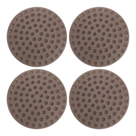 uxcell 4Pcs Door Stopper Wall Protector, 50mm/2" Brown Self Adhesive Bumpers PVC Doorknob Buffer Guard for Home Office Door Stop