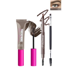 Tinted Brow Gel Kit-1 Blonde Tinted Eyebrow Mascara Gel & 1 Eyebrow Pencil Dark Brown, Waterproof Thickening Long Lasting Transfer-Proof Brow Glue, Fill Shaping Eyebrow, with Brow Tool & Brush-Set 2