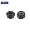 uxcell 15Pcs #10-32 Nylon Insert Hex Lock Nuts, Carbon Steel