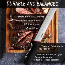 BOLEXINO 12" Carving Knife Set for Slicing, Sharp Premium Ham Slicer Knife, Great for Cut Roasts, Meats, Fruits and Vegetables