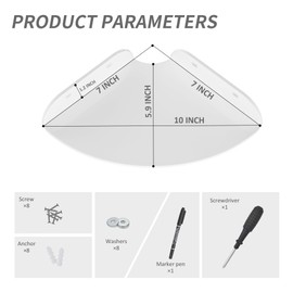 Sezanrpt 7x7 Inch Corner Shelf Wall Mount Set of 2, White Acrylic Corner Floating Shelves, Corner Wall Organizer Shelf for Bathroom, Kitchen, Bedroom, Living Room, Dining Room, Office