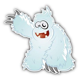 Yeti Funny Cartoon Window Truck Car Bumper Sticker Decal 5" x 5"