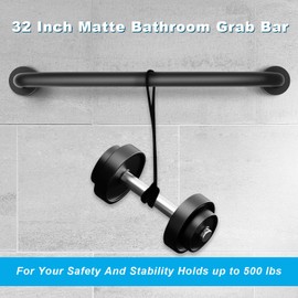 2 Pack 32 Inch Grab Bars for Bathtubs and Showers, Handicap Bathroom Safety Handrail for Elderly, 1.25" Diameter Stainless Steel Non Slip Shower Handle, Heavy Duty Auxiliary Support Bar