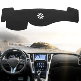 BERKSYDE Leather Dashboard Dash Cover Mat Carpet PU Compatible with 2008-2013 Infiniti G25/G35/G37;2014-2015 Infiniti Q40/Q60.