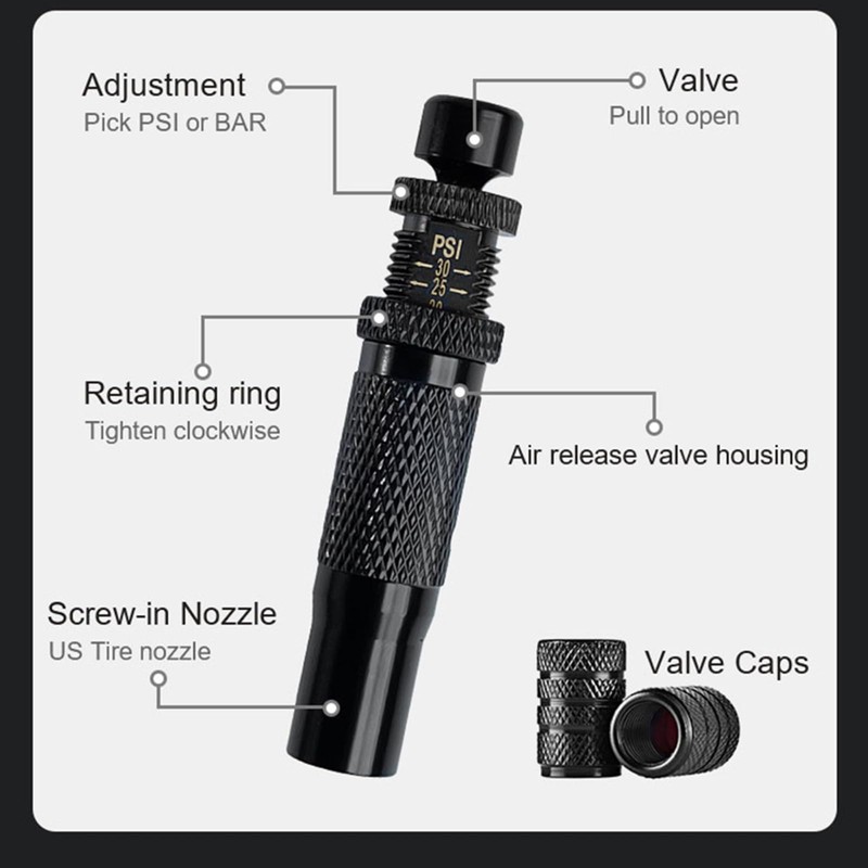 FSDSHGKDG Automatic Tire Deflators, Includes Valves Caps and Carry Bag