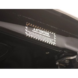 Hachi Auto Carbon Fiber Component Handle with Care Printed Black & Chrome Car Sticker Decal