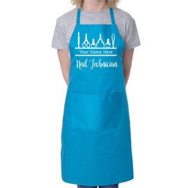 Print4U Personalise This Apron Nail Technician Add Name Or Company Name Here Blue