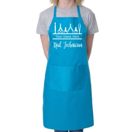 Print4U Personalise This Apron Nail Technician Add Name Or Company Name Here Blue