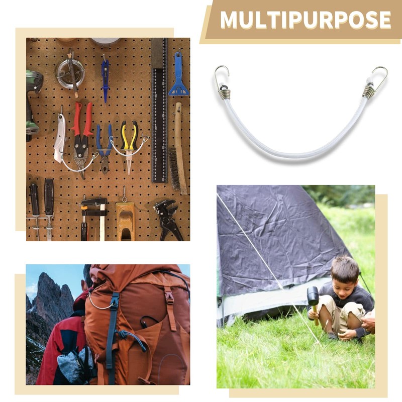 Kyuionty 8 Pack Mini Bungee Cords with Hooks, 10 Inch