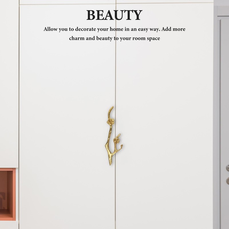 Uonlytech Gold Twig Pulls Brass Cabinet Pull Handle Flower Branch