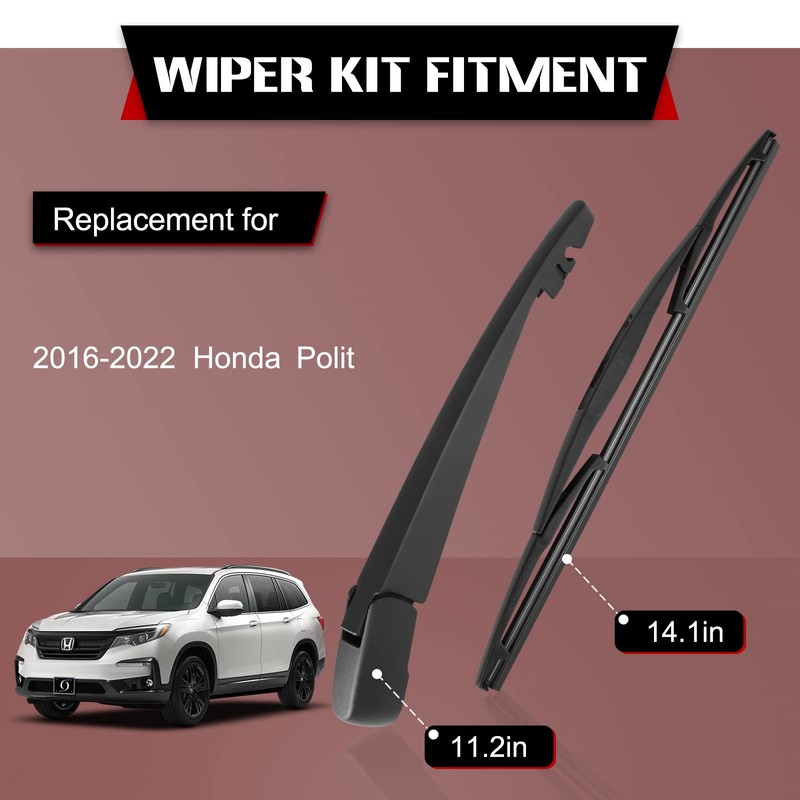 OTUAYAUTO Rear Windshield Wiper Arm Blade Set - Replacement for