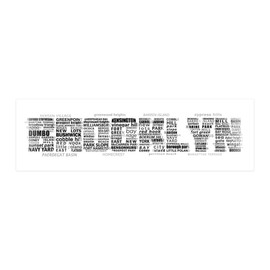 CafePress Brooklyn NYC Typographic Art Wall Decal 36x11 Wall Decal, Vinyl Peel, Reusable Cling
