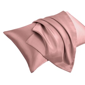 P Pothuiny 2-Piece Satin Pillowcases Queen Size Champagne Silky Satin Pillow Cases for Hair and Skin, Wrinkle Fade Resistant, Pillow Cover with Envelope Closure