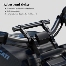 BRCOVAN Aluminium Alloy Handlebar Extension with 200 mm Long Cross Bar, Handlebar Extension with Double Clamp Base for 22/25/28.6/32 mm Diameter Handlebar for Bicycle, Motorcycle, Scooter, ATV, Black