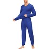 JINSHI Men's Soft Cosy Pyjamas PJ Set Full Length Sleeve