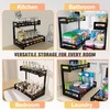 Under Sink Organizer 2 Pack, Metal Large Capacity 2-Tier Sliding
