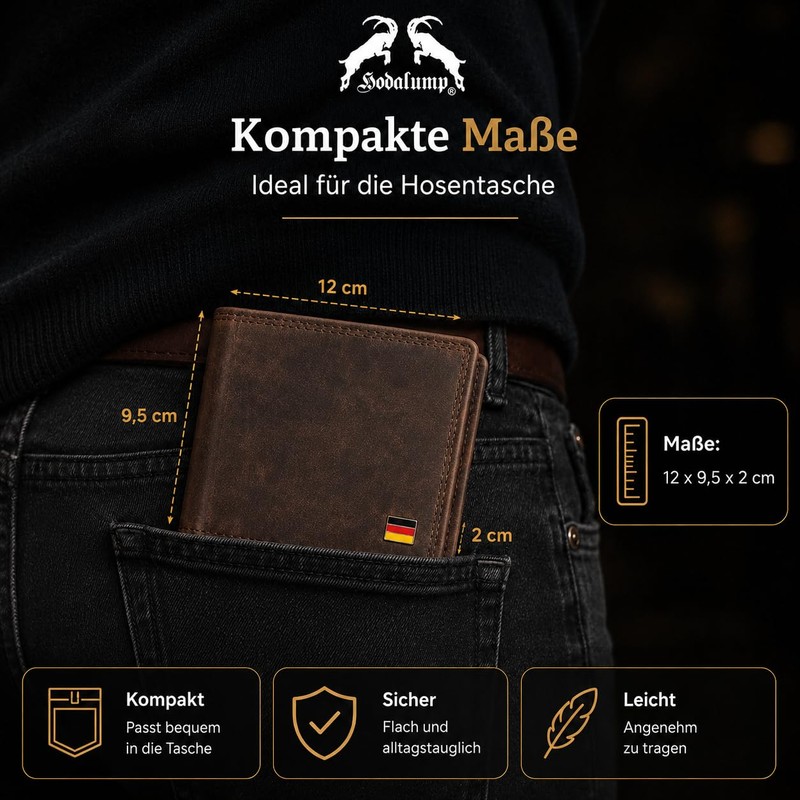 Hodalump Genuine Leather Men's Wallet in Gift Box with RFID