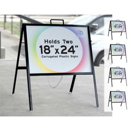 4-Pack of Top Handle Metal A-Frame Sidewalk Sign Stands for 24"x18" Real Estate Signs