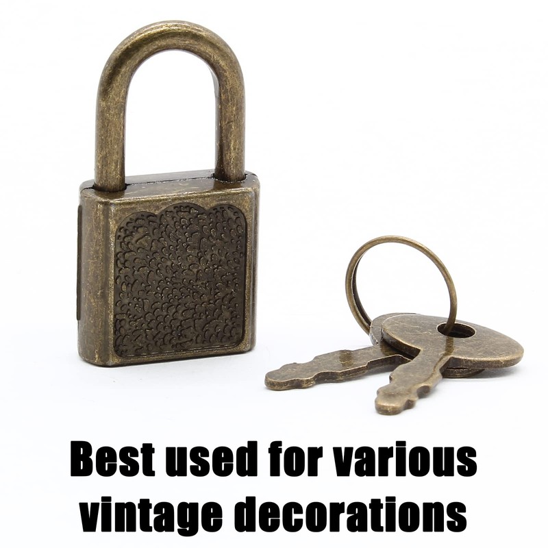 Litoexpe 10 Pieces Mini Diary Lock, Retro Bronze Metal Lock