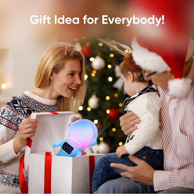 Astronaut Wake Up Light Sunrise Alarm Clock for Kids, Heavy