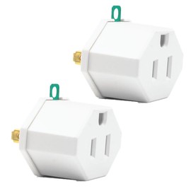 3 Prong to 2 Prong Adapter,3-Prong to 2-Prong Outlet Adapter,3-2 Prong Grounding Outlet Converter for Electrical, Household, Industrial, ETL Listed,Three Prong Adapter Plug for Household, White (2)