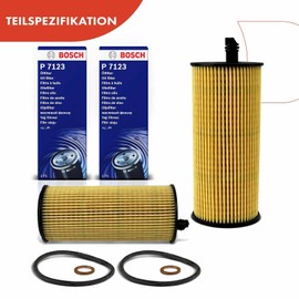 2 x Original Bosch F026407123 Oil Filter Compatible with 3 Series 2010-2019 1 Series 2010-2015 5 Series 2009-2017 M.i.n.i 2009-2016 X1 2010-2015 X3 2010-2015 17 A.u.u.1r.i.s X5 1.6L 2.0L 3.0L