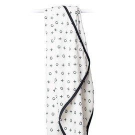 lulujo Baby Quilt Blanket| Unisex Softest Bamboo Viscose Muslin Quilt Blanket with Jersey Trim| Neutral Receiving Blanket Nursery & Crib Blanket| 47in x 47 in| Hugs & Kisses