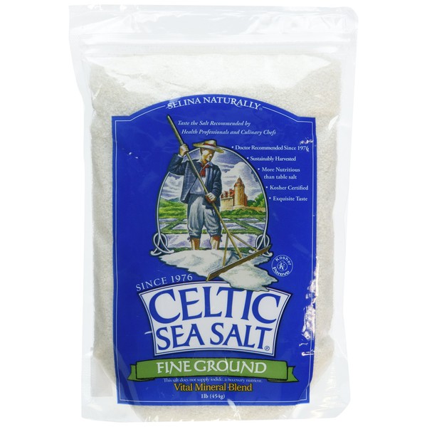 CELTIC SEA SALT FNE GROUND POUC, 1 LB (Pack of 3)