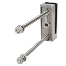 Stainless Steel 2205 Grade Side Wall Mounted Smart Spigot Glass Clamp for 1/2" Glass (Threaded Rod, Brush Satin Finish (1-Piece))