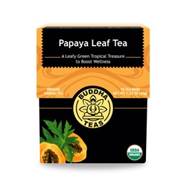 Buddha Teas Organic Papaya Leaf Tea - OU Kosher, USDA Organic, CCOF, 18 Bleach-Free Tea Bags