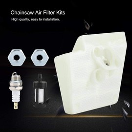Jeffergarden Air Filter Spark Plugs Bar Nuts Fuel Filter Chainsaw Air Filter Spark Plug Nuts Fuel Filter Kit for 026 MS260 Chainsaw