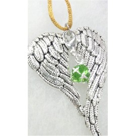 August Birthstone Angel Wings Memorial Ornament