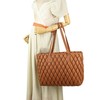 Tecpex Quilted Puffer Tote, Cotton Padded and Foldable Travel Handbag