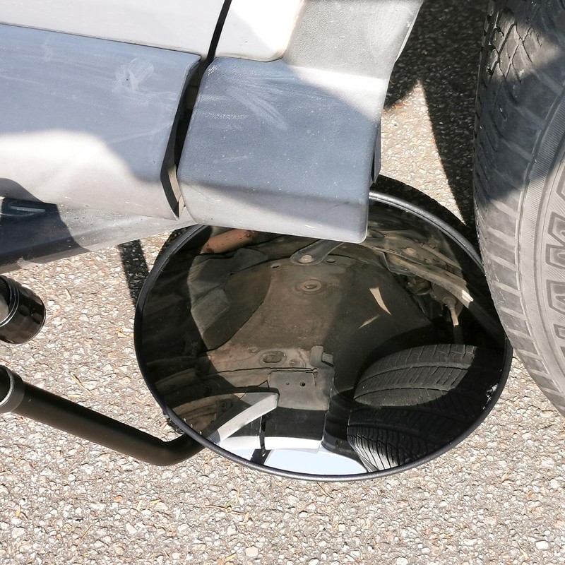 Under Vehicle Inspection Mirror - 12 Inch Convex Search Mirror