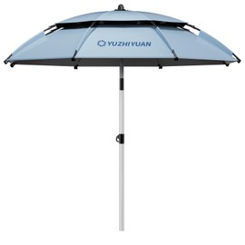 yuzhiyuan Outdoor Umbrellas for Patio 7.2FT Patio Table Umbrella with Tilt, UPF50+ UV Protection, High Black Coated, with Carry Bag, Great for Beach, Camping, Picnic, Backyard