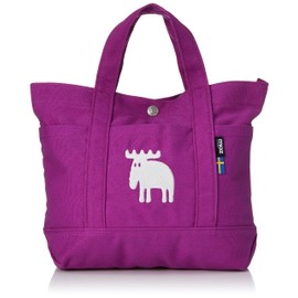 Mozu ZZHC-04 Tote Bag, Canvas, Canvas, Mini, Size S, (Approx. 12.2 x 9.1 inches (31 x 23 cm), Embroidered Pockets, Buttons, Smaller, ZZHC-04 Mini Tote Bag (Approx, Egg Plant Pink Purple