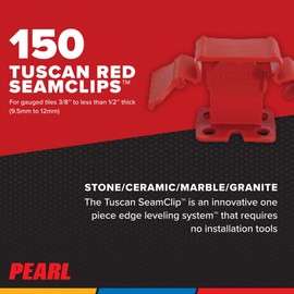 PEARL ABRASIVE CO. Tuscan Seamclip Truspace Red 3/8" to 1/2" Tiles, Box of 150