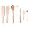 EVERYJOY Wooden Kitchen Utensils Set of 8 (Brown, Set 1)