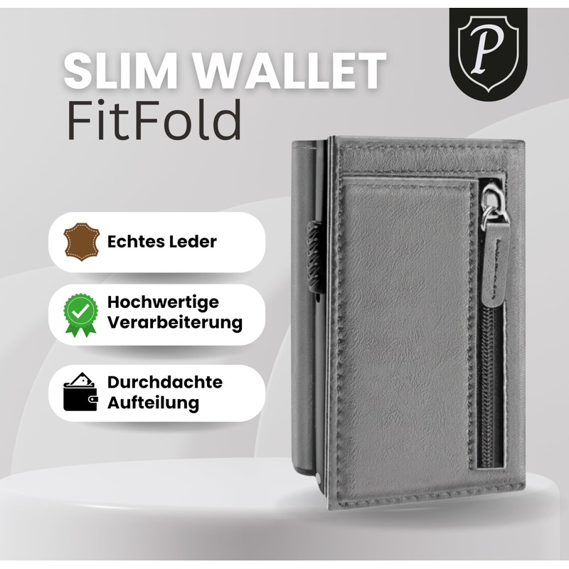 premitem Men's Small Mini Wallet Slim Wallet with Coin Compartment