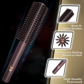 The Beard Struggle Viking Roller Brush - Heat-Resistant Round Hair Brush for Styling Hair or Beard - Reduce Frizz & Tangles - Beard Brush for Men