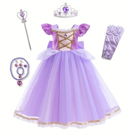 lien baby CCBR Princess Dress, Cosplay, One-Piece Costume, Fancy Dress, Costume, Event, Performance, Christmas, Birthday Gift, Kids, Children, Girls, Accessories Set, Sizes 3 - 12 Years (100, 110, 120