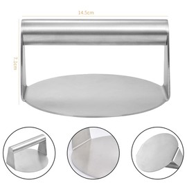 Meat Pressing Stainless Steel Meat Press Meat Patty Press Meat Plate Hamburger Meat Press Meat Press Plate Kitchen Tool (Round)