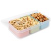 Linkidea 4 Set Snack Containers with 3 Removable Compartments, Reusable