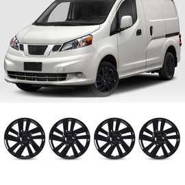 I1MOTOR 15" Hubcaps Wheel Rims Cover for 2013-2021 Nissan NV200, R15 hub caps Replacement Snap-on Steel Wheels, 15 Inch Wheel Cover, Set of 4, PP Material (Black Lacquer