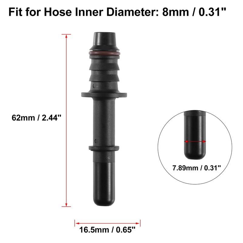 QUARKZMAN 2 pieces fuel line connector, 7.89 mm, ID8 fuel