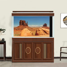 ZatiasMiller Reptile Habitat Background Monument Valley Terrarium Background Desert Canyon Gig Stones Gobi Backgrounds for Glass Container Decor Nature Landscape Aquarium Decor Vinyl 30x12in