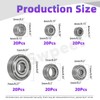 Swpeet 120Pcs 6 Sizes 693ZZ, 623ZZ, 624ZZ, 685ZZ, 687ZZ,627ZZ Ball